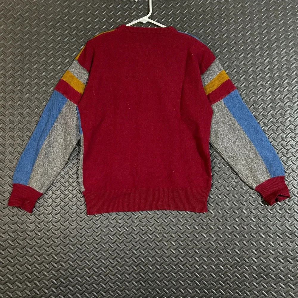 Vintage Parcours 100%‎ Lambswool Colorblock Sweater Men's L Multicolor Geometric